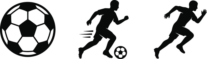 Black silhouettes of soccer players running with ball © Mst. Taslima Akhter