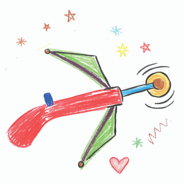 Child drawing of a futuristic space blaster toy weapon.