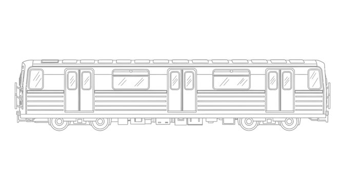 Train Car Side View Illustration.