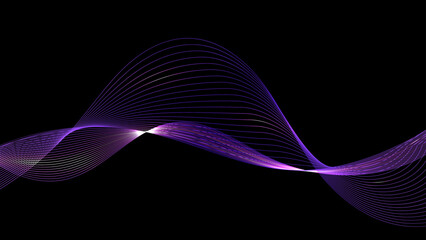 Abstract colorful gradient wave, realistic rainbow light trail with elegant intertwining energy flow and smoke motion isolated on transparent background © Animation Stock