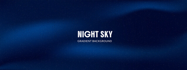 Naklejka premium Night sky grain gradient with deep navy and soft blue depth for card. Calm blue mist and gentle grain fade across a dark fairytale night. Vector winter gradation backdrop with snowy holiday mood.