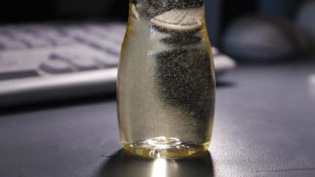 Bubbles in essential oil and alcohol diffuser liquid