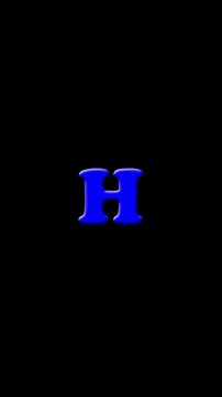 Letter H from English Alphabet on Black Background