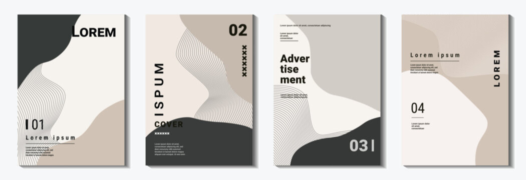 abstract exotic shapes beauty poster cover minimalist set