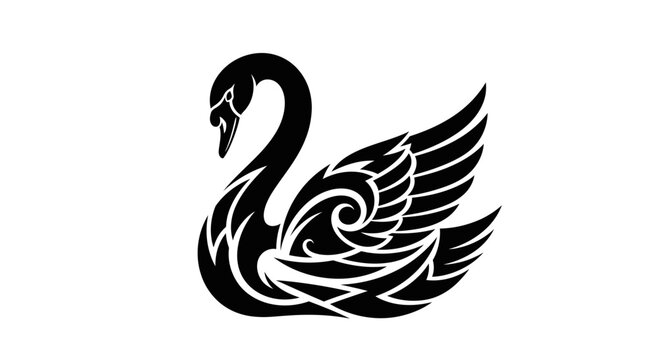 Black Swan Bird Icon Graphic Design.