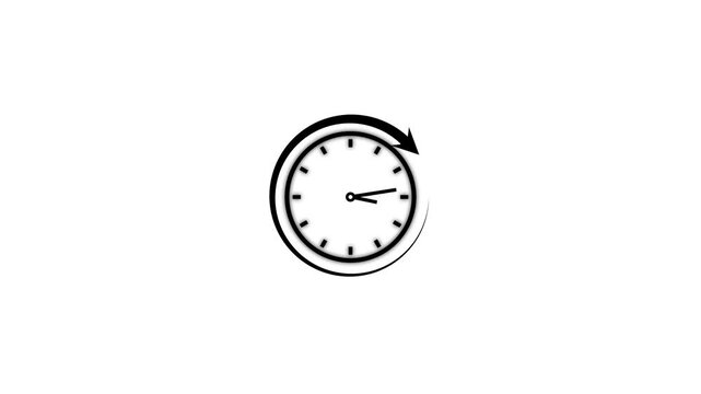 Minimalist clock animation with rotating arrow symbolizing time passing and deadline countdown