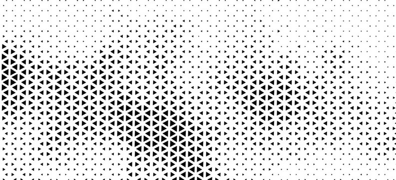 Halftone triangles pattern. Abstract geometric gradient background. Vector illustration