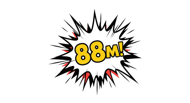 comic explosion burst with 88 million text