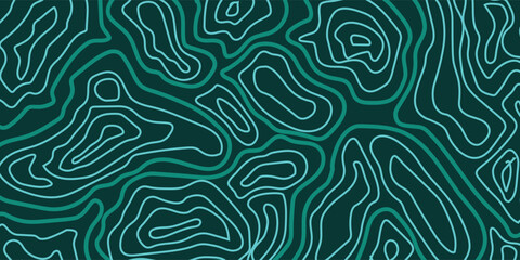 Topographic contour elevations stylized in lines and contours. Ocean watersheds. Concept of conditional geographic schemes and waterways. Vector illustration. © ZAIFUDDIN