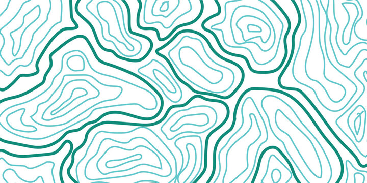 Topographic contour elevations stylized in lines and contours. Ocean watersheds. Concept of conditional geographic schemes and waterways. Vector illustration.