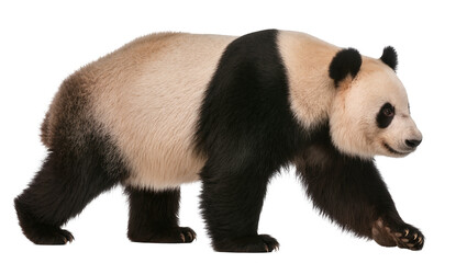 Giant panda bear walking, isolated on transparent background © Petra