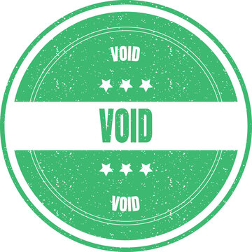 Vintage style green round stamp with the word void and stars for cancelling official documents