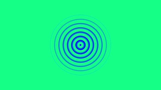 Concentric circles of light and shadow creating a ripple on blue background