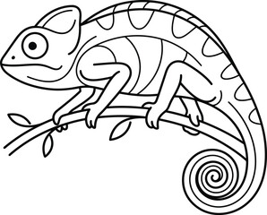 Obraz premium chameleon on a white background