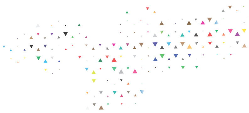 Falling Triangle Invitation Vector White Background. Top Confetti Background. Celebrate Geometric Backdrop. Happy Shapes Festival Texture.