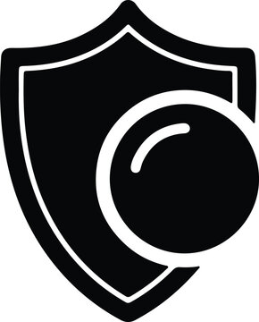 Silhouette vector data protection security shield search magnifying glass icon design
