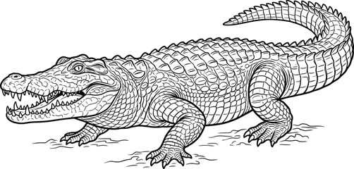 Obraz premium crocodile isolated on white background
