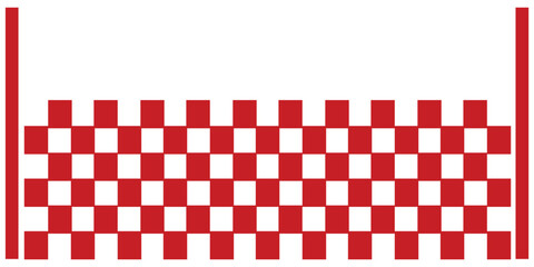 Obraz premium Red & White Checkered Flag, Race flag logo icon, modern simple design illustration vector template