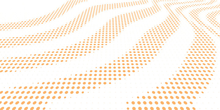 Clean orange gradient halftone wave texture. Abstract dot matrix pattern background for corporate business banner, print design, and brochure cover vector.