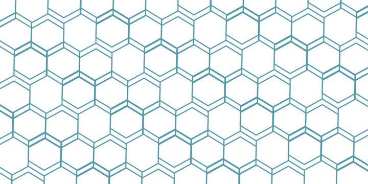 White 3d hexagonal technology vector abstract background. Blue bright energy flashes under hexagon in modern technology futuristic background vector illustration. White honeycomb texture grid.