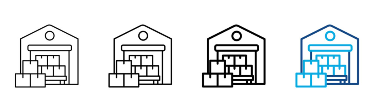 Stock Product Icon Different Style Outline Collection Set Vector Illustration