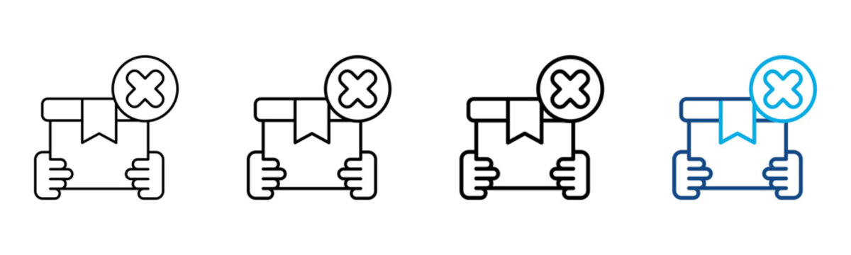 Reject Icon Different Style Outline Collection Set Vector Illustration