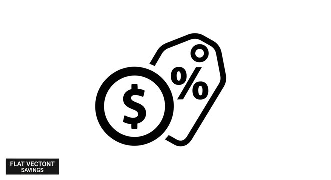 Dollar coin and discount tag icon, finance and sale concept, vector illustration