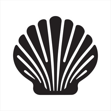 Sea shell vector silhouette line art concept logo design idea illustration
