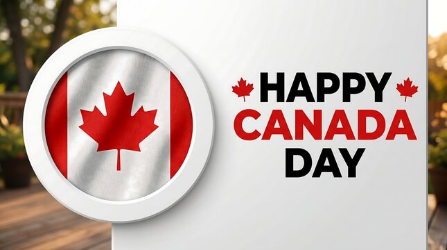 Canada Day celebration with maple leaf flag