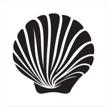 Sea shell vector silhouette line art concept logo design idea illustration