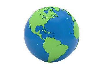 Obraz premium 3d rendering of a globe with green and blue colors isolated on transparent background