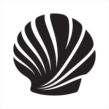 Sea shell vector silhouette line art concept logo design idea illustration