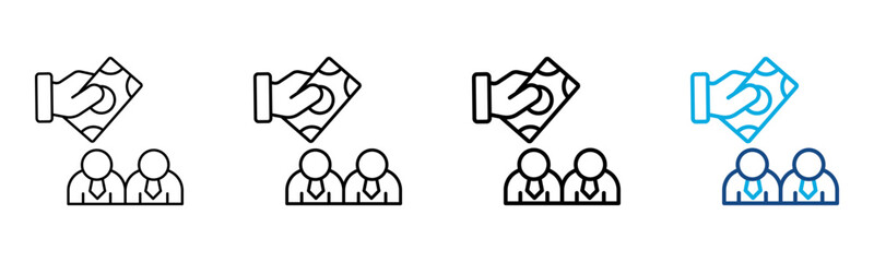 Fototapeta premium Salary Icon Different Style Outline Collection Set Vector Illustration
