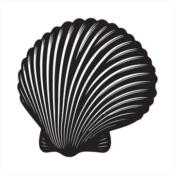 Sea shell vector silhouette line art concept logo design idea illustration