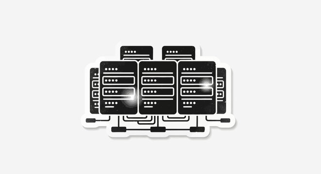 Server Rack Cluster Network Connection