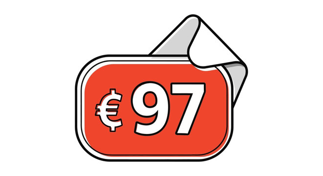 Sale Tag Price 97 Euro, Discount Offer, Special Price Label