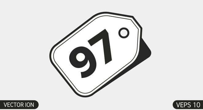 Price Tag with Number 97 - Discount, Sale, Offer, Vector Icon