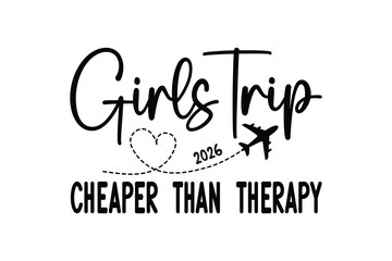 Obraz premium Travel The World Girls Trip With Airplane And Heart T Shirt Design