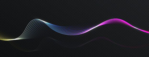 Abstract colorful gradient wave, realistic rainbow light trail with elegant intertwining energy flow and smoke motion isolated on transparent background © Animation Stock