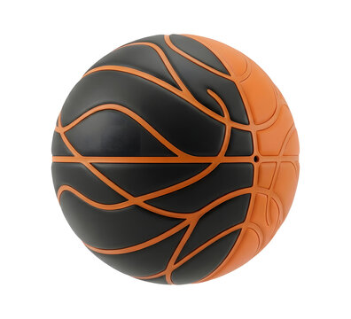 Orange Basketball Ball Isolated on White Background for Sports Game and Competition Concept