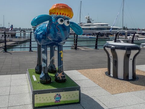 Portsmouth England - May 23 2026: Shaun The Sheep Trail at Gunwharf Quays