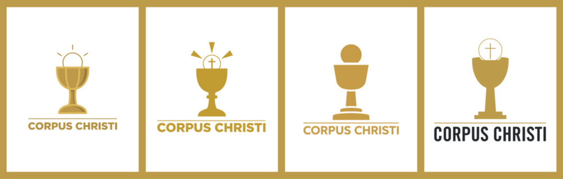 Corpus Christi Eucharistic Symbol Icon Set Chalice Bread Wine Catholic 