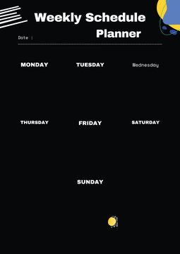 Weekly Schedule Planner Soft Pink Cute Illustrated.eps