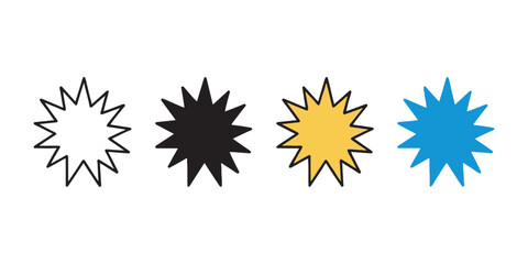 Comic Style Yellow Explosion Icon with Starburst Effect for Action Energy and Impact Designs © MD MILON