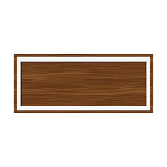 Naklejka premium Rectangular wooden sign template with a smooth natural brown texture and a clean white border isolated on a white background for versatile creative design