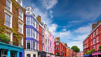 Obraz premium vibrant colorful street with eclectic buildings in covent garden london uk