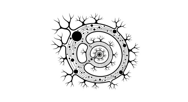 Neuron cell structure with dendrites.