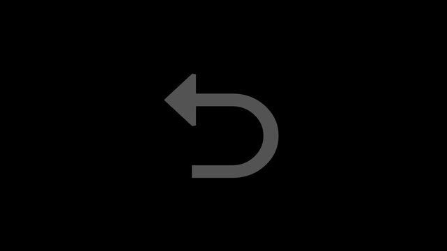  Undo icon and arrow black background 4k video.