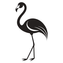 Elegant black and white flamingo silhouette on a clean white background vector art © Creative Graphic Des