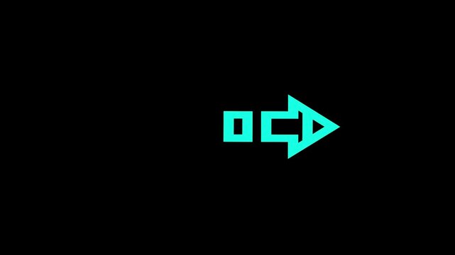 Export Arrow Icon on black background animation video. 